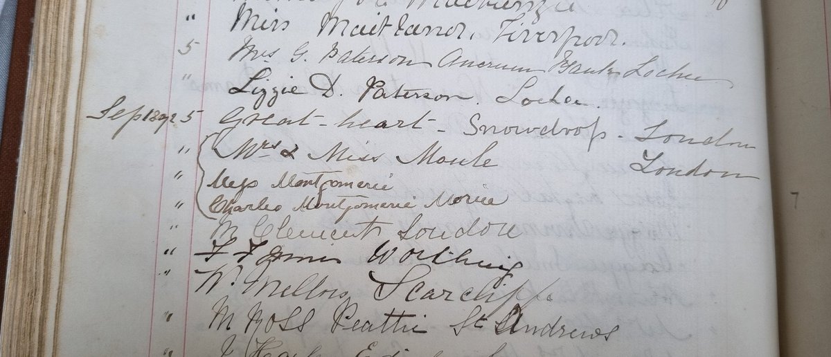 Another conundrum for #TranscriptionThursday... on 5th September 1892, 'Great heart Snowdrop, London' was recorded in the @Innerpeffray Library visitors' book. I've never known what to make of it.