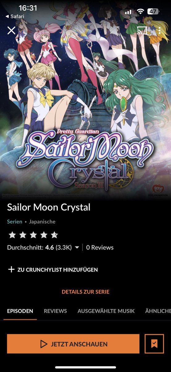 Hey wertes <a href="/Crunchyroll_de/">Crunchyroll.de✨</a> Team,

wie kommt es das die Serie auf Prime Video über den Crunchyroll Channel verfügbar ist aber über Crunchy selbst nicht? ^^