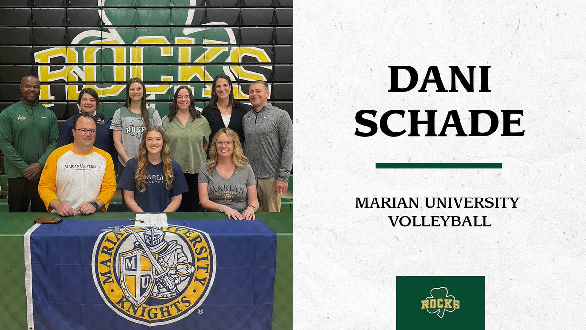 Congratulations to Dani Schade on continuing her academic and athletic career at Marian University.☘️🏐