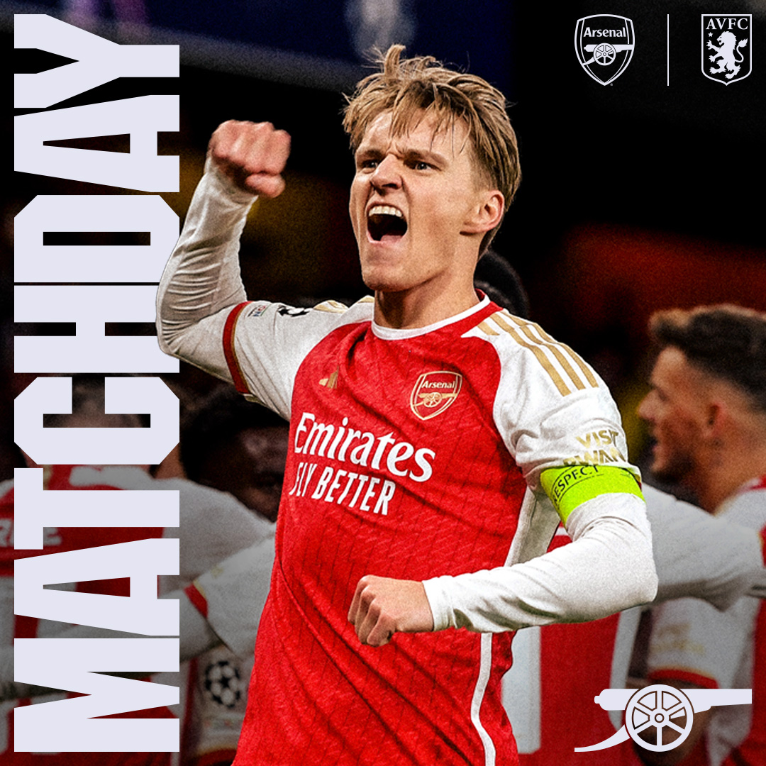 🔴 𝗠𝗔𝗧𝗖𝗛𝘿𝘼𝙔 ⚪️ 🆚 Aston Villa 🕟 4.30pm (UK) 🏆 Premier League 🏟 Emirates Stadium