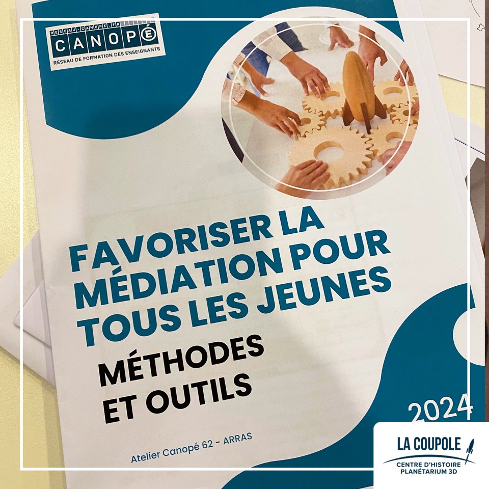 👩‍🏫 Ce mardi, nos services pédagogique et planétarium ont suivi la #formation 'Favoriser la médiation pour tous les jeunes', dispensée par @canope_62 👌