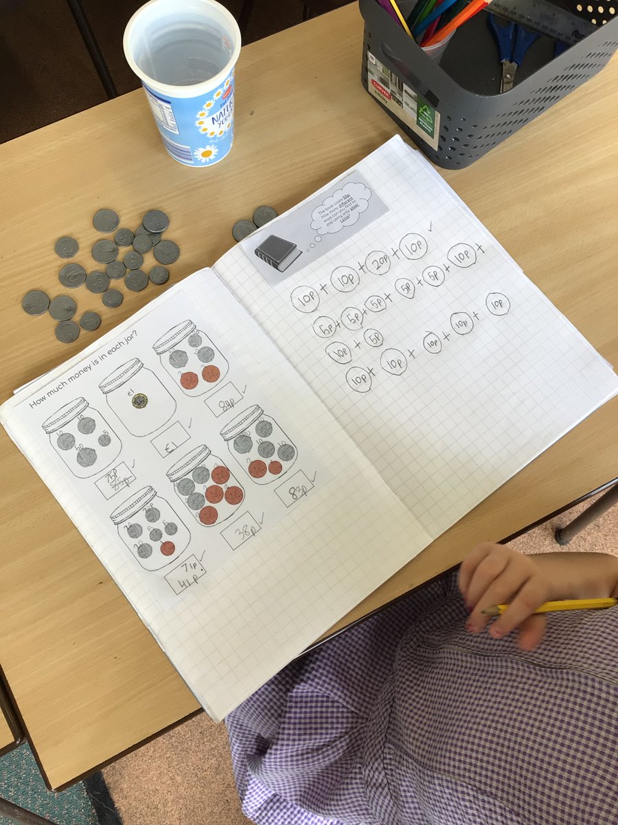 Team Hedgehogs have been finding all possibilities today using silver coins. They did brilliantly! Mrs Mackay is so proud. @eboractrust #Maths