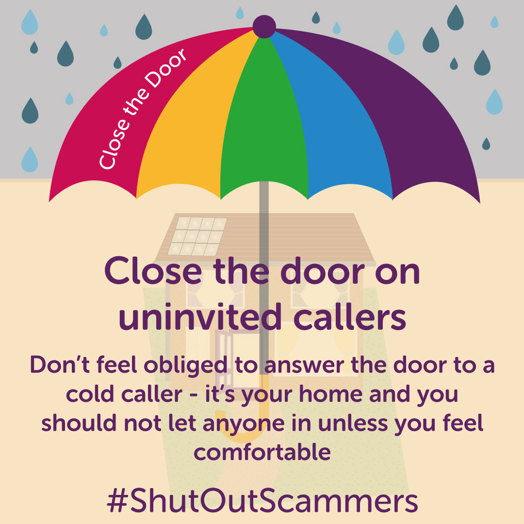 There have been reports of cold callers who say they are inspecting electrical appliances on behalf of the local council and ask to enter people’s properties. Close the door and phone the council to verify the identity of the caller. #ShutOutScammers