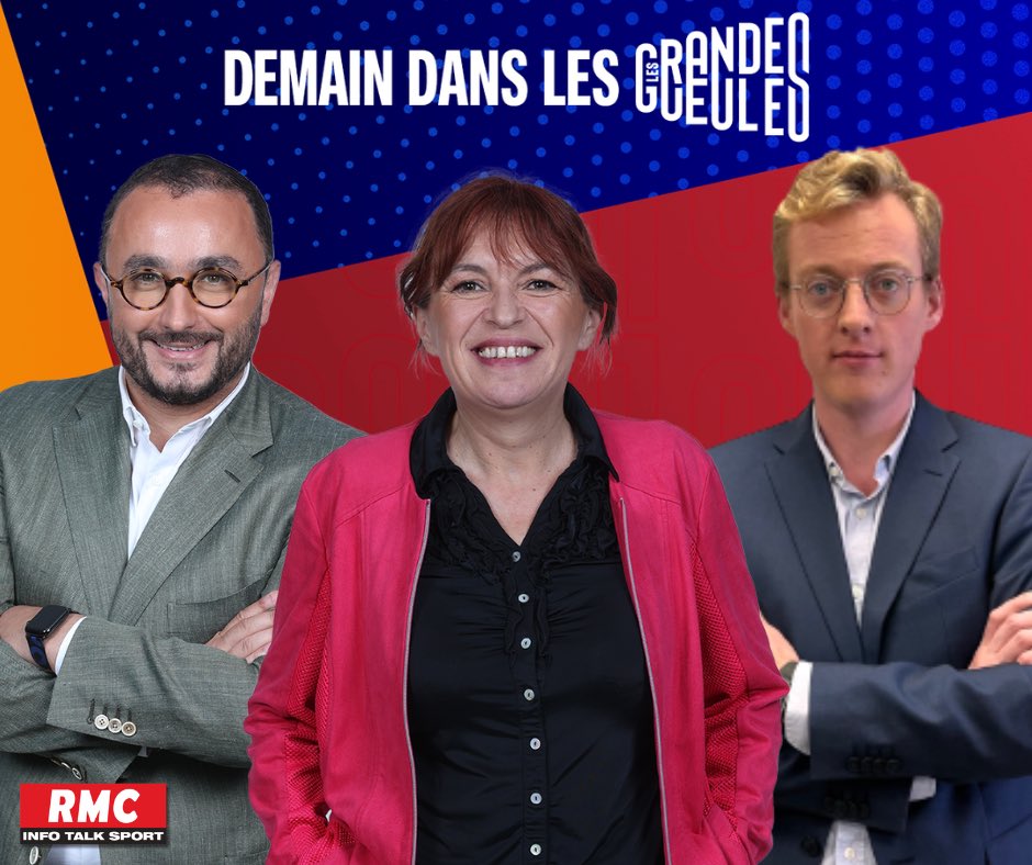 🔴 RDV demain pour 3h de débat avec vos Grandes Gueules : 👉@ElinaDumont, intervenante sociale 👉 @AntoineDiers, consultant 👉 @s_manigold, restaurateur RDV dès 9h sur @RMCInfo 📻 et @RMCStory 📺 #GGRMC