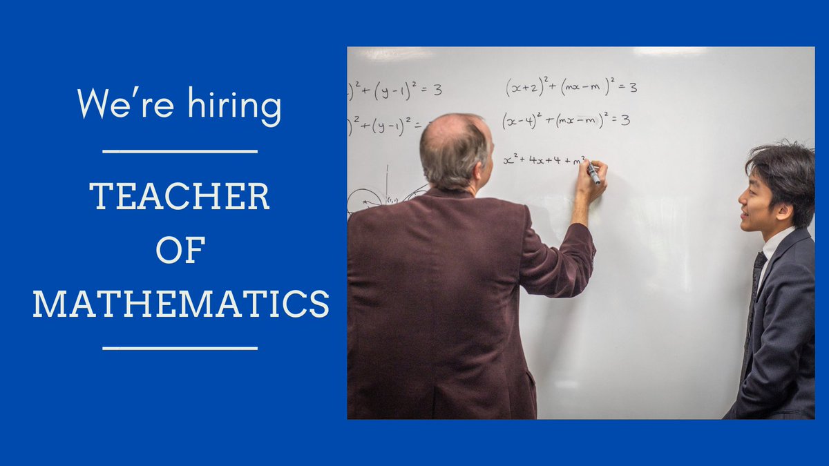 MATHEMATICS TEACHER We are looking to appoint an inspirational Mathematics Teacher, for the 11-18 age range from either Sept 24 or Jan 25. The ability to teach to A-Level is essential. For further information see our website vacancies page tinyurl.com/9ajd7mxd #excellence