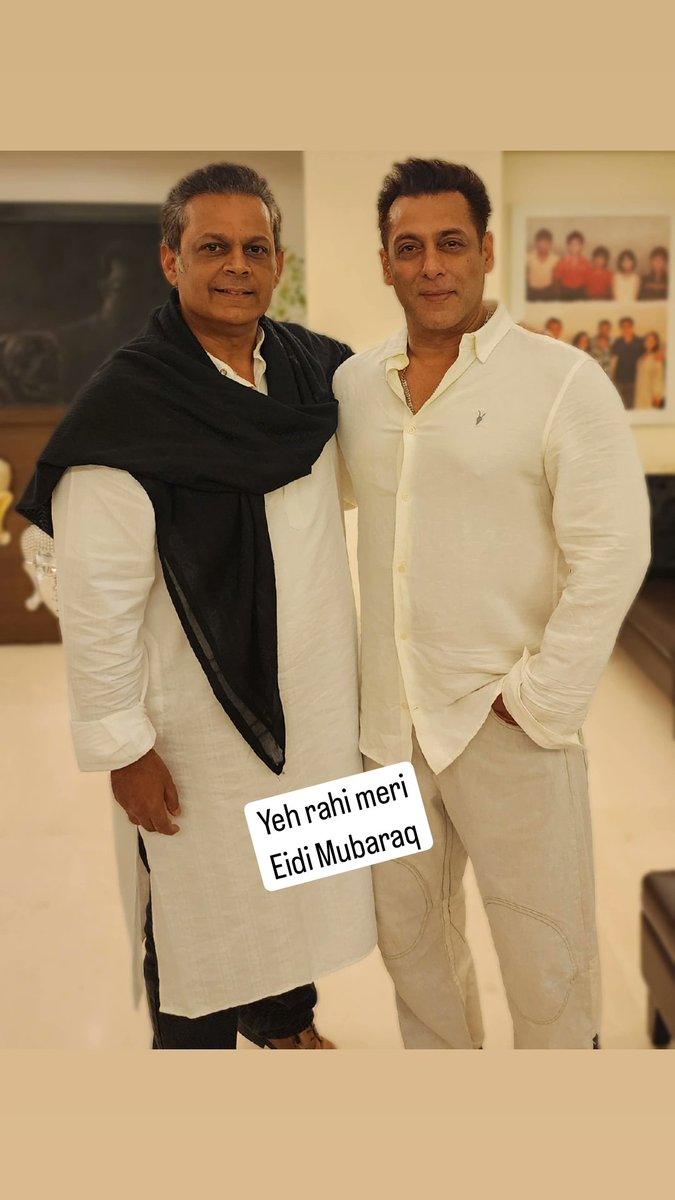 Always brothers in arms. May Allah always shower his blessings on you @BeingSalmanKhan ❤️ #Eidmubarak2024