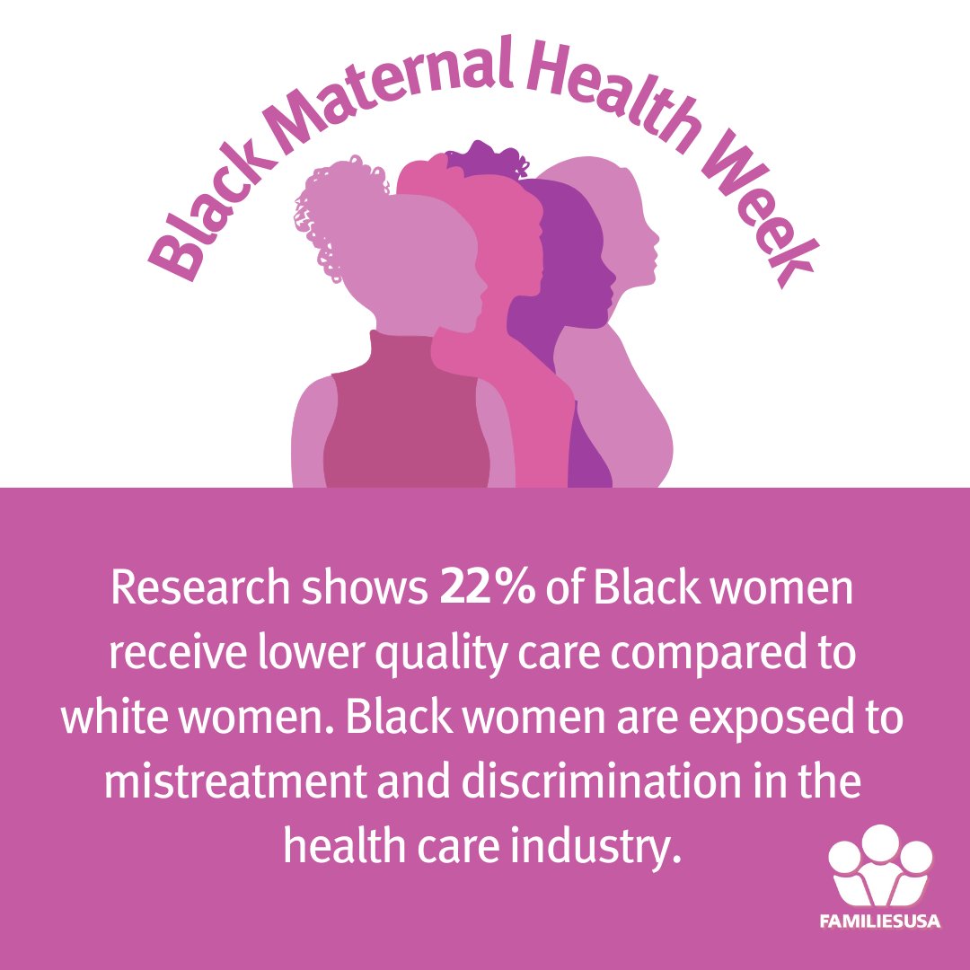 We at @FamiliesUSA are joining @BlkMamasMatter to celebrate Black Maternal Health Week! We are committed to working toward a future where ALL Black Mamas can access high-quality, respectful maternal and reproductive health care. #BMHW24