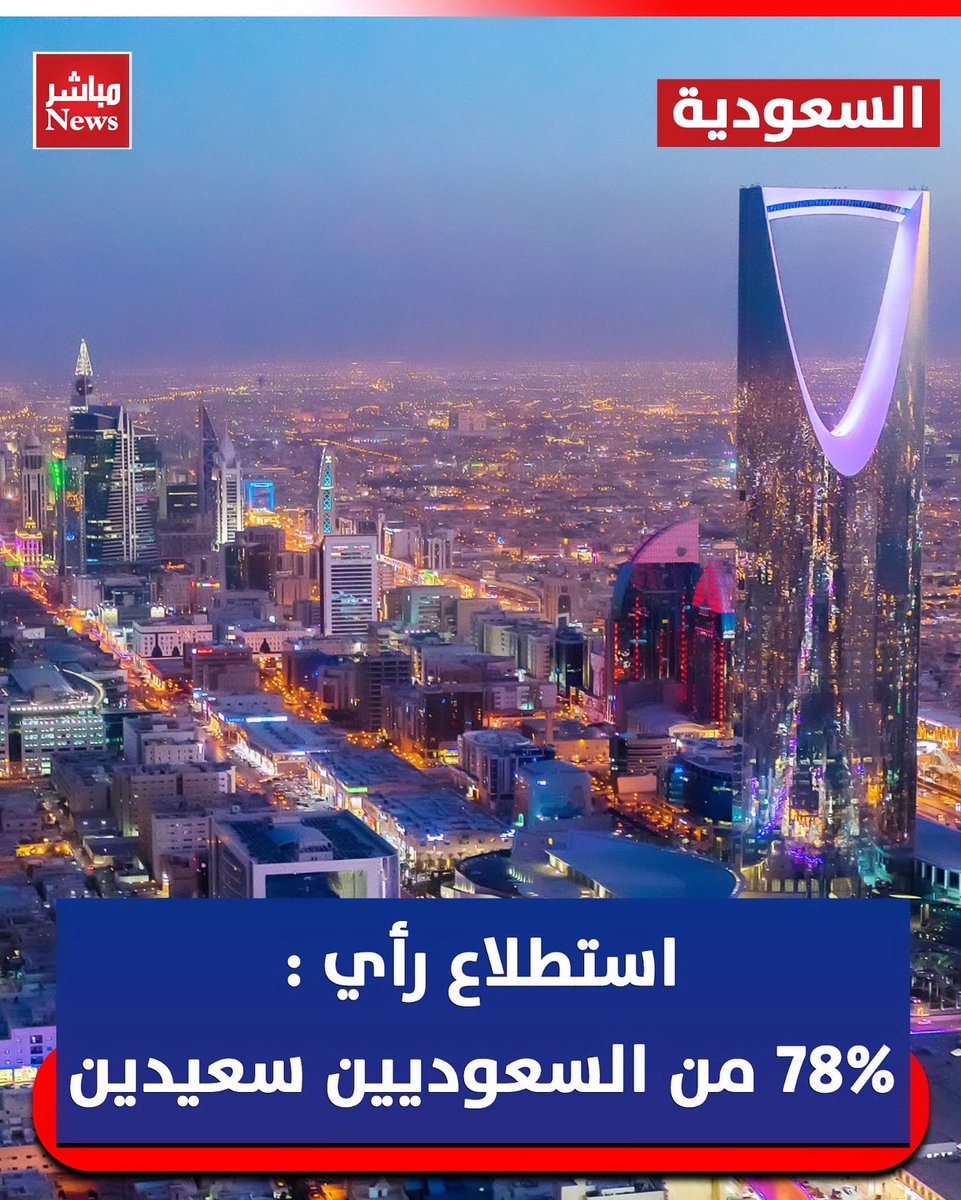 السعودية استطلاع رأي: 78% من السعوديين سعيدين. #السعودية #الكويت