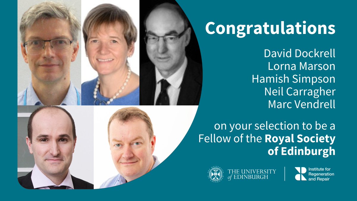 🎉Congratulations to our CIR colleagues on their selection to be Fellows of @RoyalSocEd! It is a real achievement to be elected and a testament to the quality of people at CIR & the wider University. Read more about the new Fellows here: ed.ac.uk/inflammation-r…