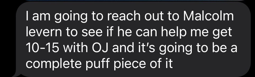 This text was from @AndrewAugustus just a few days ago. First Carl Weathers, now OJ. People would literally rather die than be hounded by Gus for interviews.