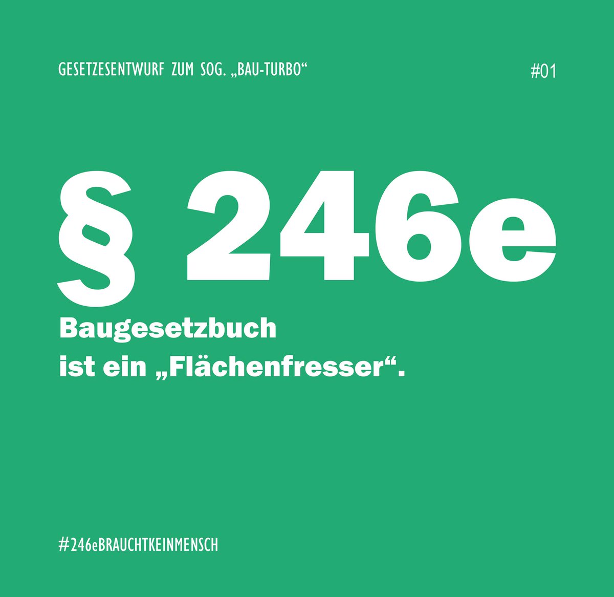 🏗️Der von der Branche und dem @BMWSB_Bund forcierte 'Bau-Turbo' geht auf Kosten von Umwelt, Beteiligung & Städtebild. Mit u. a. @dgb_news, @Architects4F, @bund_net & @Paritaet sagen wir: #246eBrauchtKeinMensch! Wir müssen endlich die Potenziale im Bestand nutzen! #Wohnungsbautag