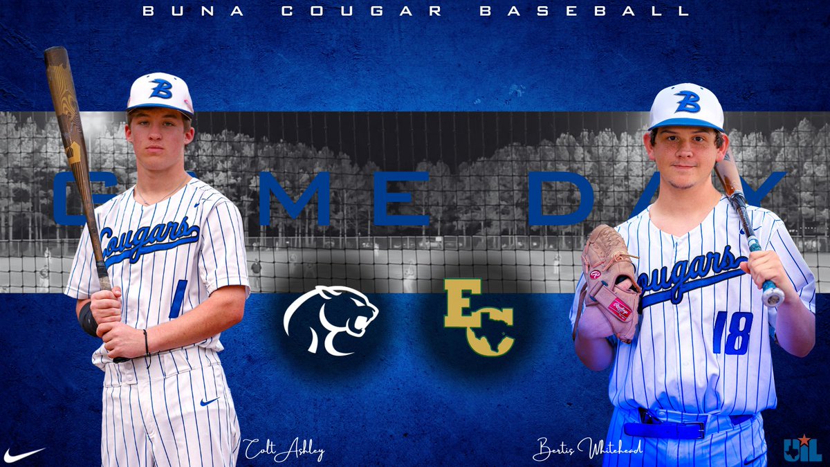 Buna Baseball (@bunabaseball) on Twitter photo ๐จGAME DAY!!๐จ
๐East Chambers Buccaneers
โ๏ธ6:00 pm
๐๏ธBuna HS
Cougars take on EC tonight at home amidst a 5 way tie for 2nd place in district. #CougarNationLetsRide ๐จGAME DAY!!๐จ
๐East Chambers Buccaneers
โ๏ธ6:00 pm
๐๏ธBuna HS
Cougars take on EC tonight at home amidst a 5 way tie for 2nd place in district. #CougarNationLetsRide