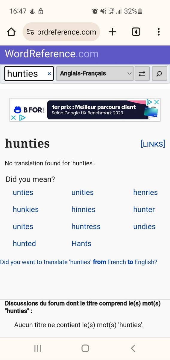 #millajasmine

Aunt = tante
Auntie = tata, tatie 

To Hunt = chasser 
Hunties = ????

Bilingue, elle a dit, bilingue