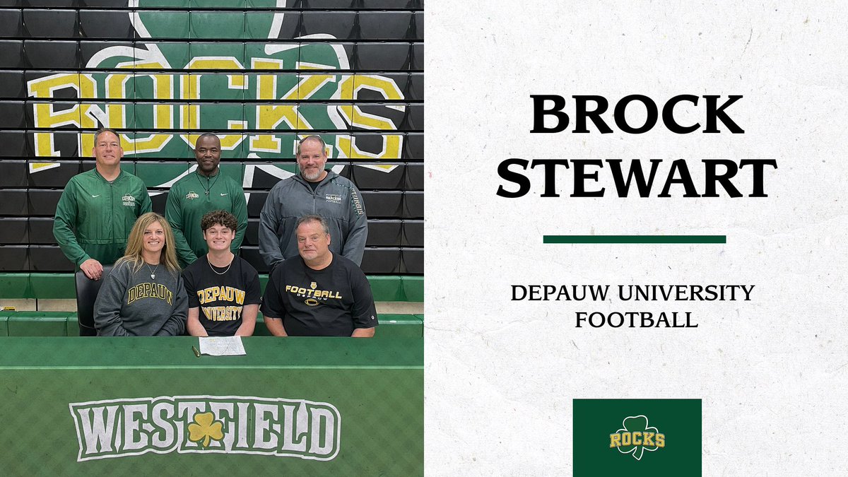 Congratulations to Brock Stewart on continuing his academic and athletic career at Depauw University. ☘️🏈
