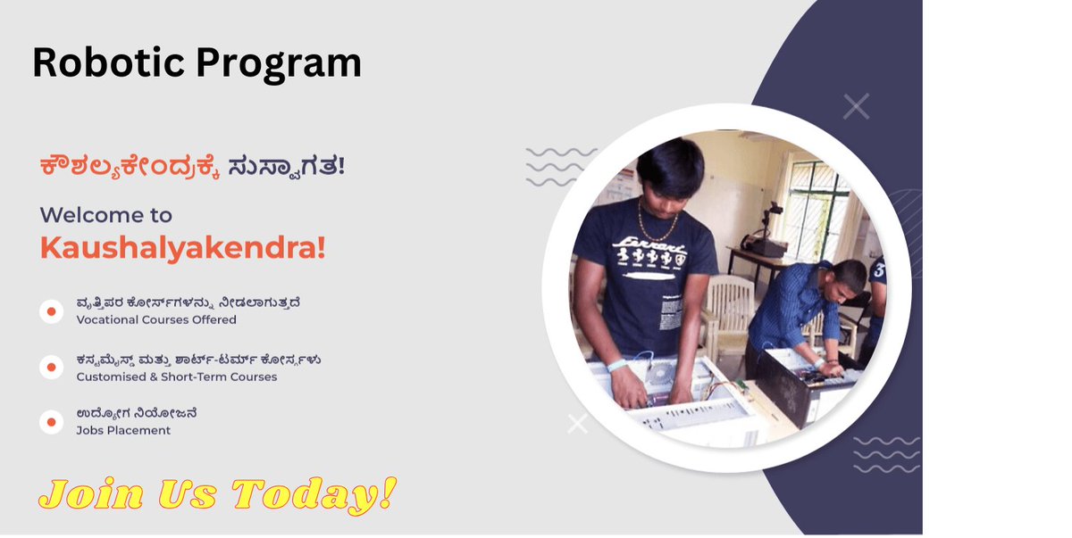 Calling all aspiring roboticists! Join KVIK's Robotic Training Program and be part of shaping the future! Participate in our hands-on sessions, gain practical skills, and unlock endless opportunities in this rapidly evolving field.

Enroll Now!: kaushalkendra.org/robotics-progr…

#robotics