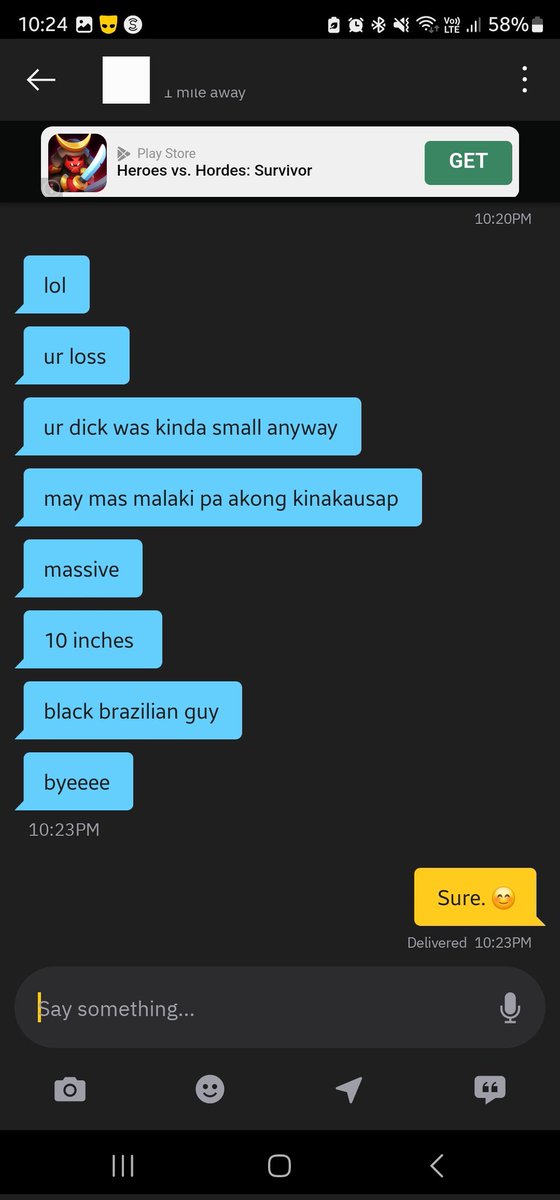 enz0dee16's tweet photo. I usually don't encounter this type of person in Grindr, but I really find it funny that I can't help to post it here. 

You do you. 😅😂 https://t.co/nBIPJO2vhp