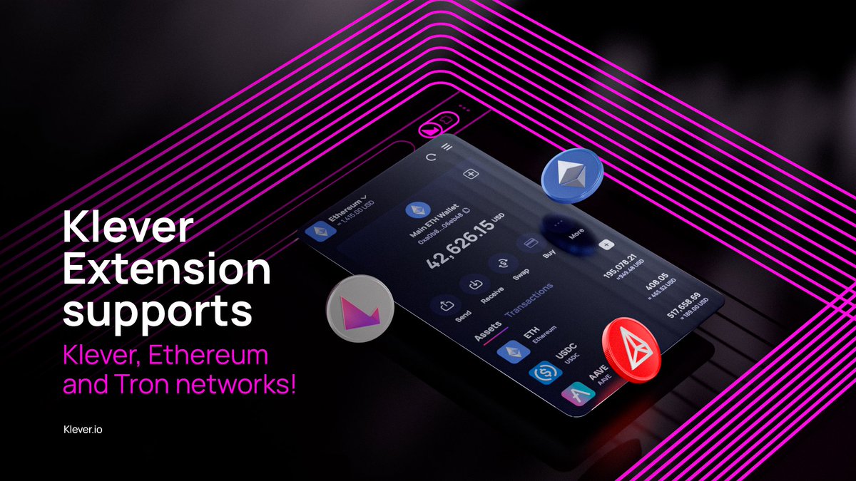 Expand your #blockchain horizons with #KleverExtension! 🌐 👉 chromewebstore.google.com/detail/klever-… Supporting #Ethereum, #Kleverchain, and #Tron, with a new blockchain coming soon 👀 Stay ahead in the crypto game and explore endless possibilities. ✨ #Extension #BlockchainSupport #Crypto