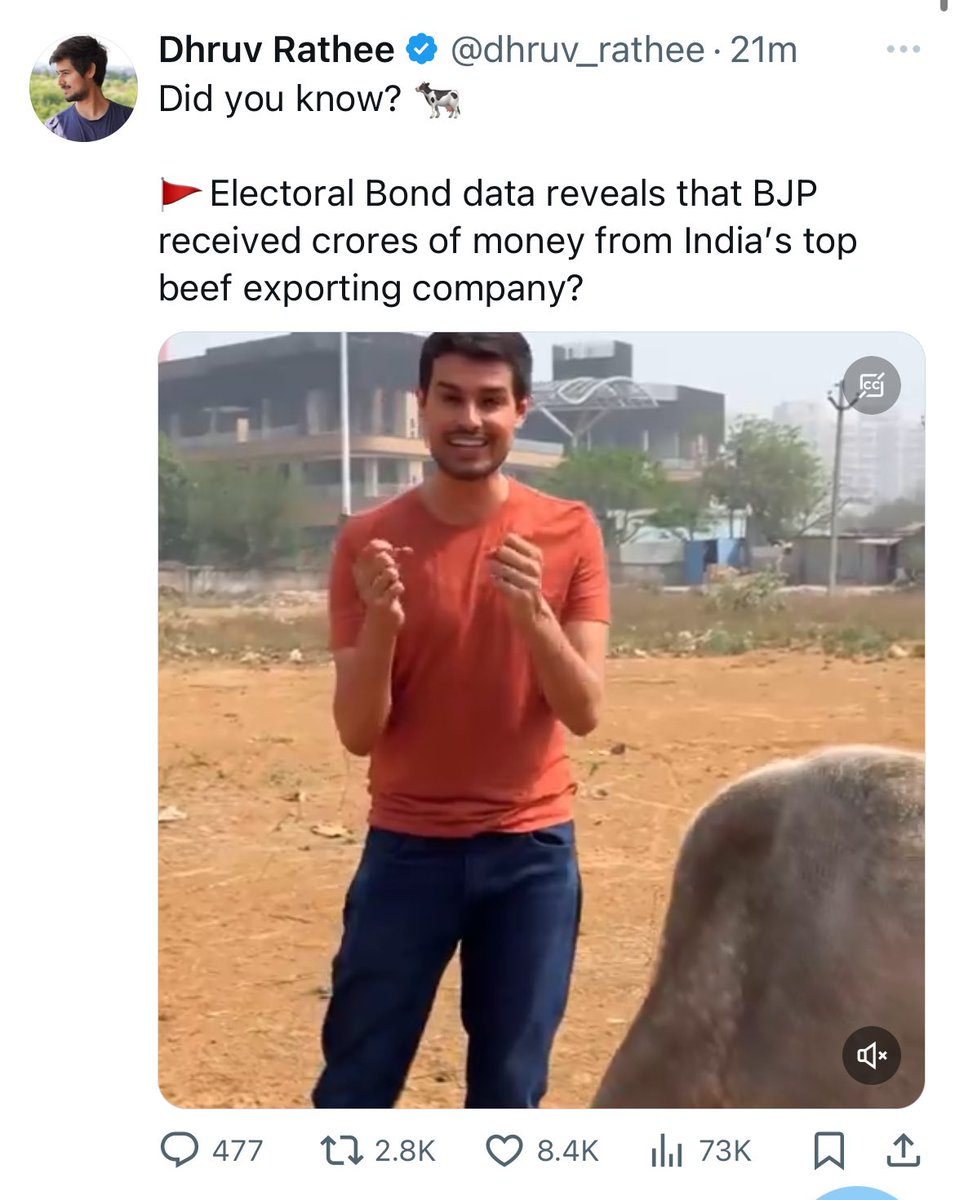 क्या आप जानते हैं कि इस चूतिए को ये नहीं पता कि भारत से ‘बीफ’ यानी गैमांस एक्सपोर्ट नहीं होता। ये जो आपको गायों के बीच खड़े हो कर ज्ञान दे रहा है, वह ‘बीफ’ वस्तुतः भैंसे का माँस होता है। 

ऐसा नहीं है कि यह बात इसे नहीं पता, पर दस वर्षों में केवल इलेक्टोरल बॉण्ड का झुनझुना मिला