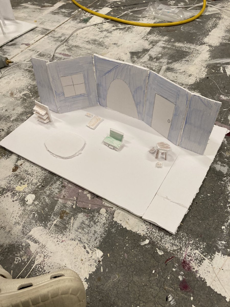 NPGrizzlyDrama's tweet image. From script, to concept sketches, to scale drawings, and now to set models. These tech theatre students have been hard at work showcasing their theatrical knowledge and skills #studentdesign #STEMintheatre #creativedesign #thisprojectishard
