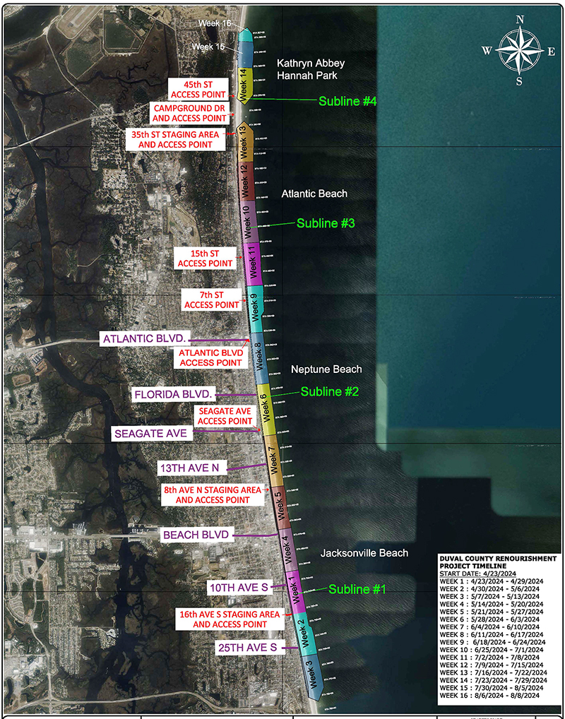 Duval Renourishment UPDATE +++ USACE has established a staging area at the 16th Ave. So. Beach placement will begin on or about April 23. Please watch for and comply with locally posted parking and access restrictions. saj.usace.army.mil/.../Shore.../D…