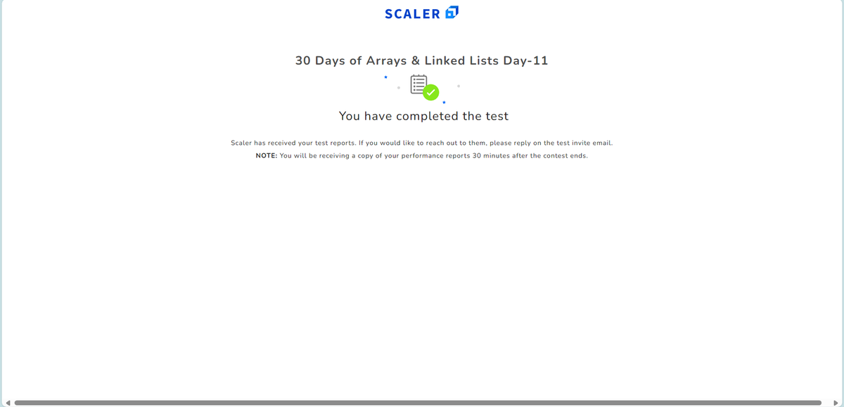 Arya7303's tweet photo. Day 11 of the 30 days of Arrays &amp; Linked Lists challenge! #ScalerTopic #ScalerDiscord https://t.co/1BQwm4f7od