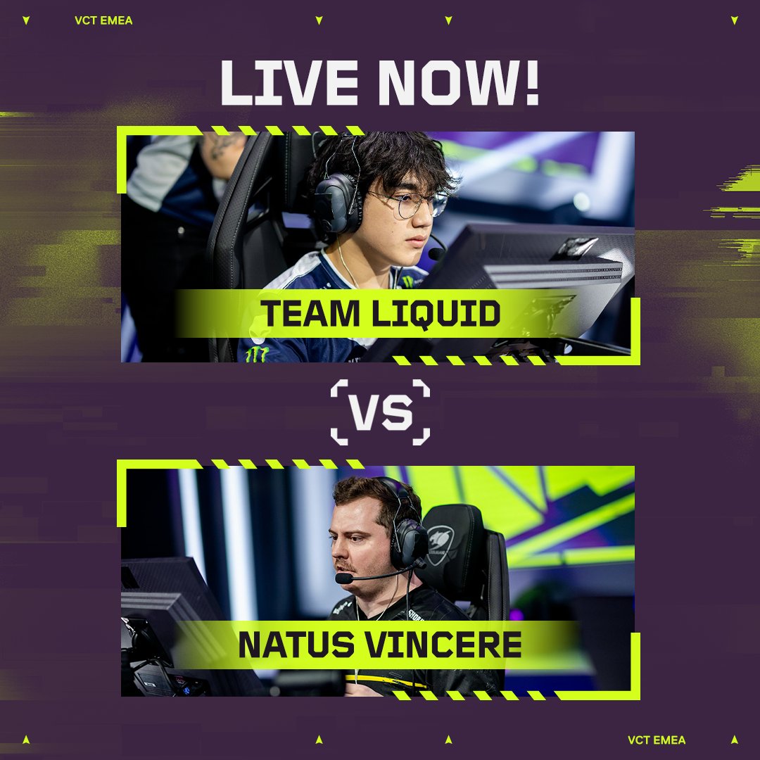 First game of the day, @LiquidValorant vs @NAVIValorant is live! #VCTEMEA 🔴 Watch Now - valorantesports.com