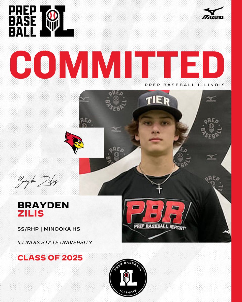 SS/RHP Brayden Zilis (Minooka, 2025) commits to Illinois State. Zilis, ranked No. 40 in Illinois' 2025 class, emerged as a name to know at the #ILPAS. (@RedbirdBaseball | @MinookaBaseball) 👤: loom.ly/_hA_Yok