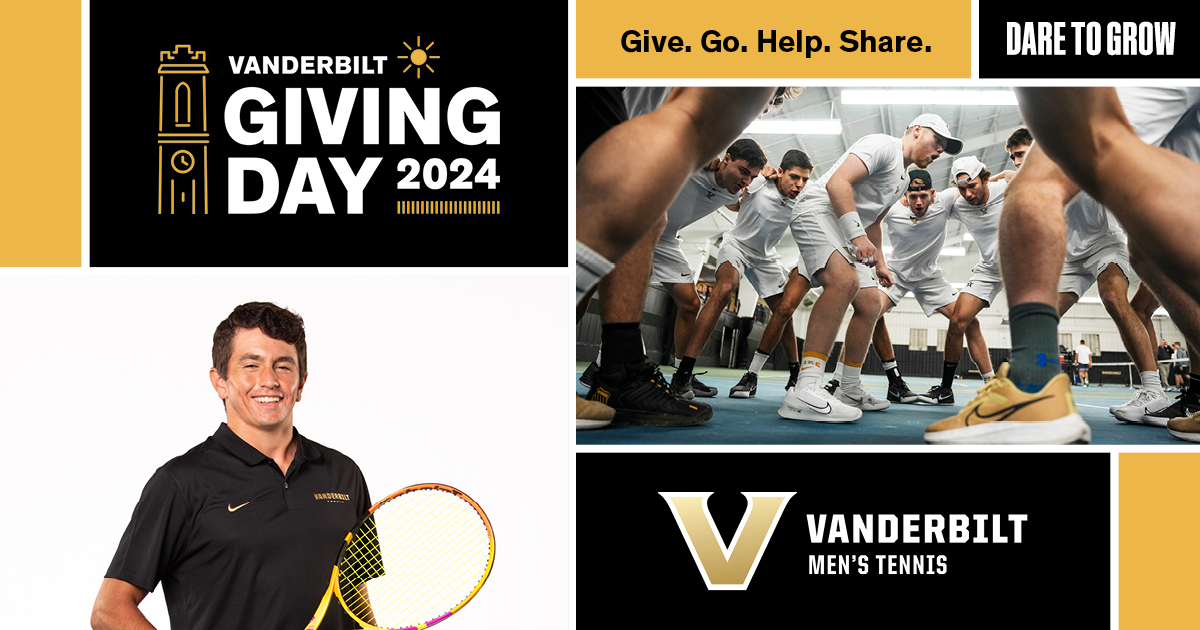 It's Giving Day!🎉

Support the future of Vanderbilt tennis by making a gift TODAY to #VandyUnited on Vanderbilt Giving Day! #VU4Life #daretogrow

🔗vanderbi.lt/8ucrs

#AnchorDown