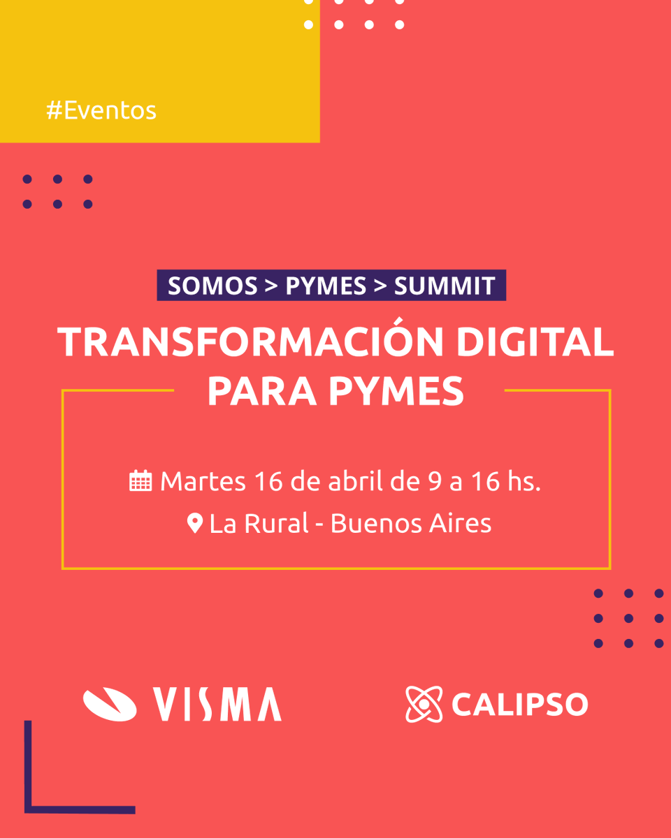 calipso_visma's tweet photo. ¡Ahora en La Rural! 🙌
El próximo martes 16/4 vamos a estar participando del evento "Transformación digital para Pymes" organizado por #SomosPymes junto a Xubio y @Visma_LatAm 👏👏👏
Los esperamos en nuestro espacio 😁
#Eventos #Soluciones #ERP #NosConecta #Billing https://t.co/KcM1J2VdjU
