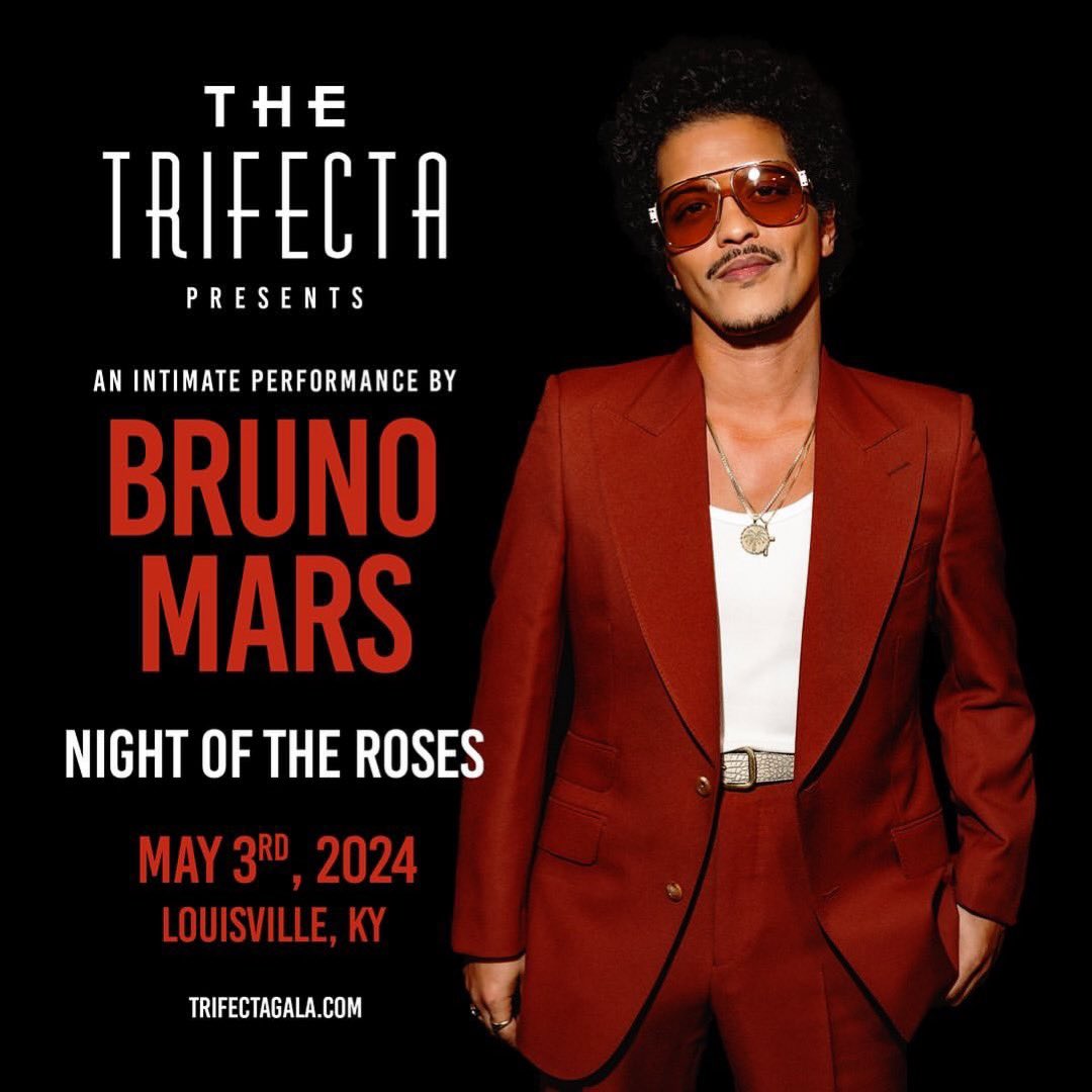 It's official, 14 time Grammy-Award Winner @BrunoMars will headline the 2024 Trifecta Gala .