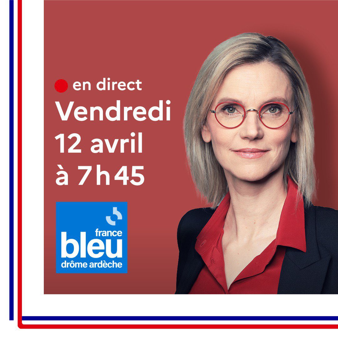 🎙️Je vous donne rendez-vous ce vendredi à 7h45 sur @francebleuDA où je répondrai aux questions d’@EChampale à l’occasion de mon déplacement dans la Drôme et en Isère.