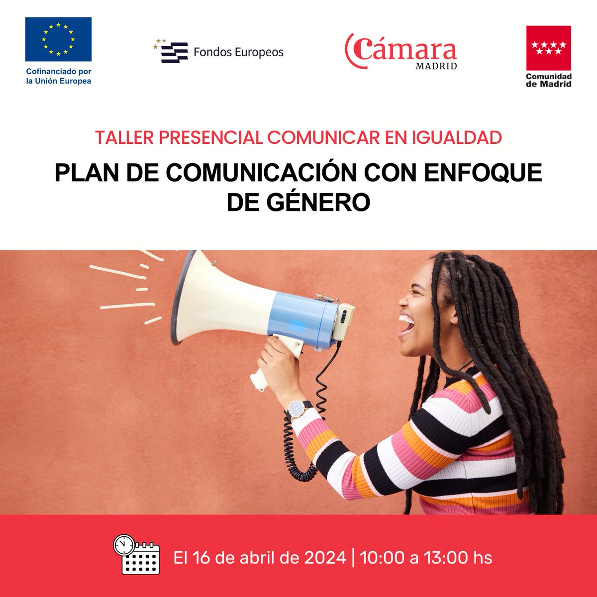 Taller gratuito sobre la importancia de la comunicación como herramienta transformadora y su relevancia para fomentar la igualdad en la empresa. ¡Te esperamos! is.gd/U8noh0 🔹 Contaremos con Laura López Ruiz como experta. #CámaraMadrid #Igualdad