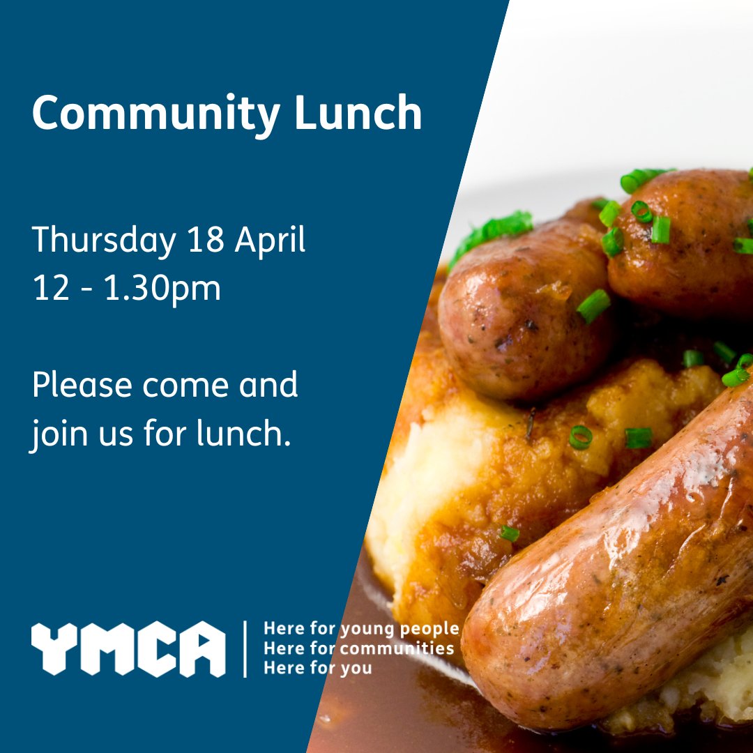 At @MKYMCA we host a monthly #CommunityLunch with no agenda, just a chance for you to say hello and join us for lunch.👋 📅 Thursday 18th April 🕛 12 - 1:30pm All are welcome to join.🍽️ Register for free today👇 tickettailor.com/events/ymcamil… #YMCAMK #MiltonKeynes #Charity