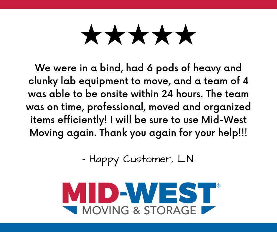 Grateful for the opportunity to assist with your lab equipment move! 🙏 Our prompt and professional team ensured a smooth and efficient process. We're here whenever you need us again! 🚚🔬 #CustomerAppreciation #MovingCompany #5StarReview