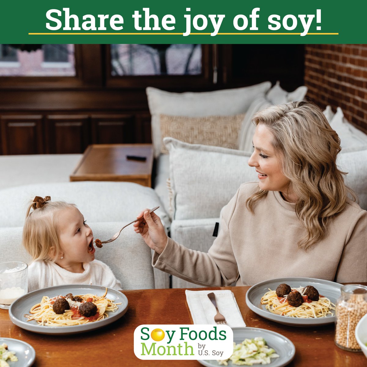 Happy Soy Foods Month! Whether you love tofu, edamame, or soy-based beverages and entrees, share the joy of #soy with your family and friends this month and beyond. 🌱