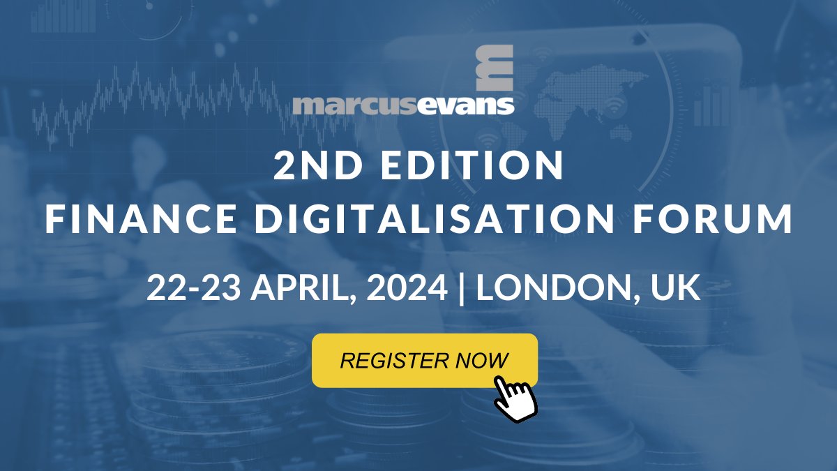 Join the 2nd Finance Digitalisation Forum, a premier marcus evans event focused on the transformation of finance functions in the digital era. Click here to find out more: hubs.li/Q02sw_cP0. @meEventsFinance #financeforum #digitaltransformation #artificialintelligence