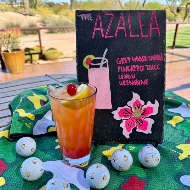 🌺🍹 Swing by and join us as we celebrate this prestigious event with a touch of elegance and tradition. 🏆✨ Raise your glasses high with our exclusive Masters-themed cocktail, the Azalea! 🍸🌸