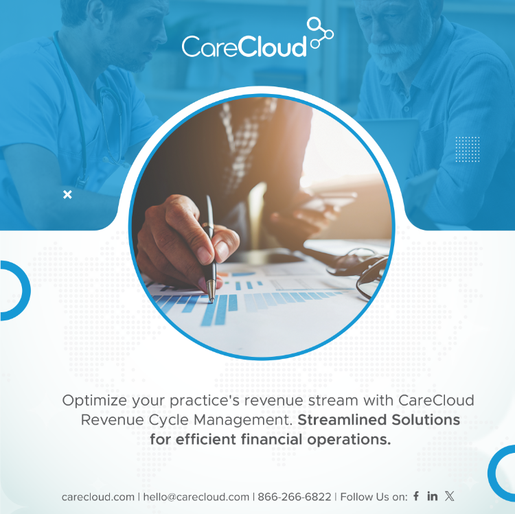 Reach the full potential of your practice's financial operations with #CareCloud Revenue Cycle Management. Streamline processes and optimize revenue to achieve financial success. Read more: bit.ly/471vvR5 #HealthcareFinance #RevenueCycleManagement #digitalhealth