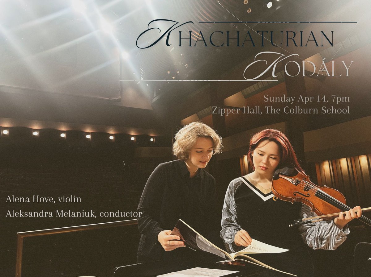 Join us on Sunday, April 14, in Zipper Hall to witness Aleksandra Melaniuk, a Salonen Conducting Fellow, conduct a unique concert of works inspired by folk music, showcasing the Khachaturian Violin Concerto, performed by Alena Hove, and Kodàly's Dances of Galanta.