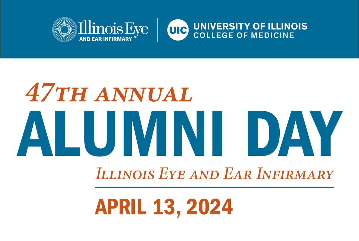 Join us in person this weekend for the IEEI’s 47th Annual Alumni Day on Saturday, April 13th from 9:00am to 3:00pm CST! Link to register: ow.ly/z2h350QFfz8 #ophthalmologist #ophthalmology #doctor #medicine #alum #alumni #alumniday