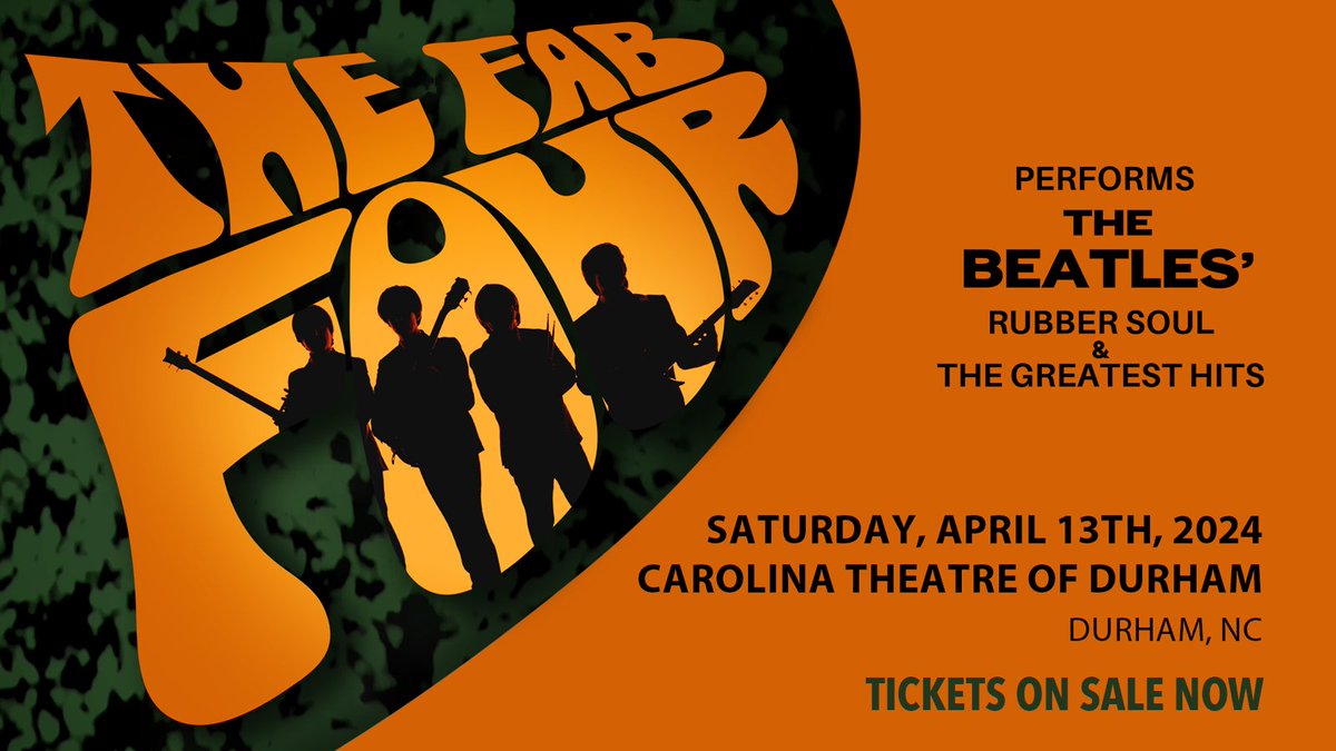 Don't miss The Fab Four at the Carolina Theatre on 4/13.🎟️Tickets are still available for this fan-favorite tribute show at the box office and online at ctdurham.org/3PSg9HF.