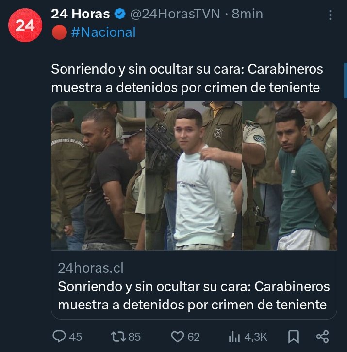 Imagino la impotencia de familiares, amigos y todo un país. Una burla !!!!! 

#Carabineros #ContigoCHV