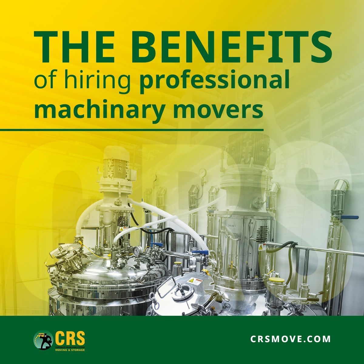 Moving professional equipment requires attention to detail, advanced skills, and diligent planning. Learn about how CRS Moving & Storage can help you move your heavy machinery: buff.ly/3U9WEg5 

#OfficeLiquidation #OfficeStorage #OfficeMove #NYCMovers #CorporateMovers