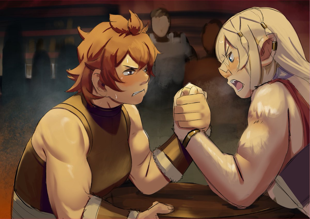 Arm Wrestling Namari versus Leed #DeliciousinDungeon #ダンジョン飯 If it is well received, I will complete it.