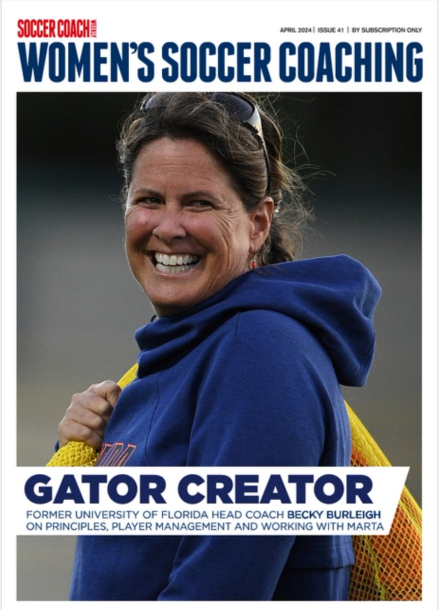 𝗡𝗘𝗪 𝗜𝗦𝗦𝗨𝗘! 
Our April cover star is one of US college soccer's most successful coaches, @BeckyBurleigh, who speaks to @carriesparkle 

Also this month:
🏃‍♀️ @JodieWS on understanding player roles 
🏟️ A session on pressing from Matt Ross

(1/3)