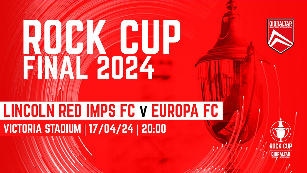 🏆 ROCK CUP FINAL 🏆 🔴⚫ @LincolnRedImps v @EuropaFC ⚫🟢 🏟️ Victoria Stadium 🏟️ 🗓️ 17/04/24🗓️ 🕗 20:00 🕗 🎟️ FREE ENTRY 🎟️