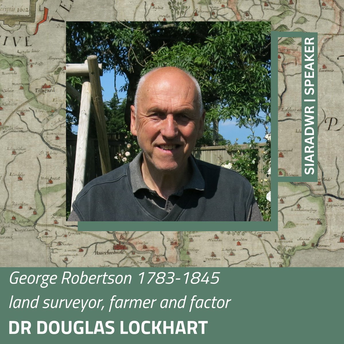 The first speaker at this year's #CartoCymru2024 symposium will be Dr Douglas Lockhart, former Lecturer in Geography at @KeeleUniversity, who will join us to talk about 'George Robertson (1783-1845) land surveyor, farmer and factor'. 🔗 library.wales/events