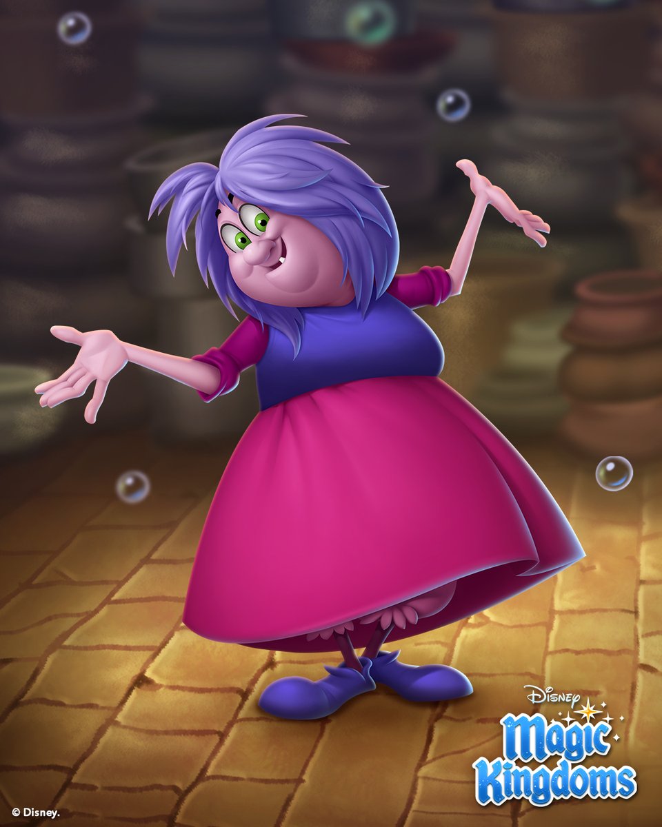 The first character we have making an arrival into the Kingdom is Madam Mim and she’s bringing her magical abilities along with her. Let's hope Madam Mim and Merlin are able to get along once she makes her debut in the Park! 🃏✨