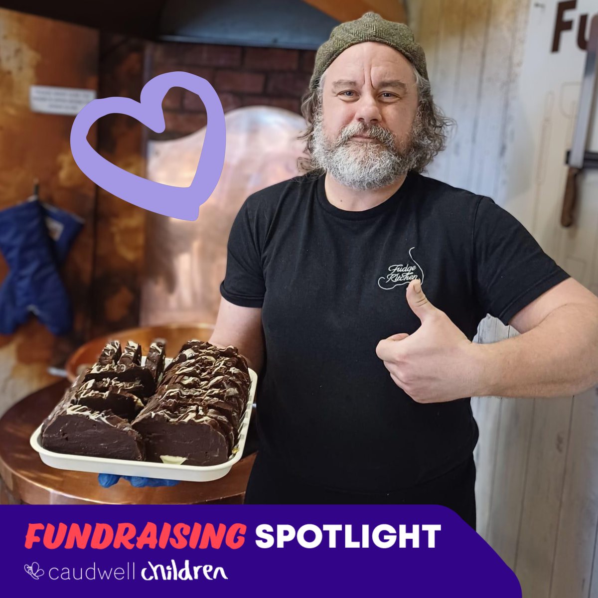 Last week, @fudgekitchen celebrated #WorldAutismAwarenessDay by kindly donating profits from their Triple Chocolate Fudge to Caudwell Children! 🍫 Thank you to the Fudge Kitchen team and everybody who bought a delicious piece for supporting #disabled and #autistic children! 🙌💜