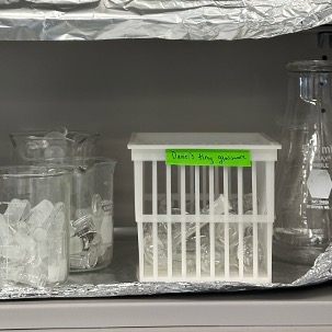 Our labmate Daniel loves tiny glassware so much that he collects them. Anyone else have a weird collection in the lab?